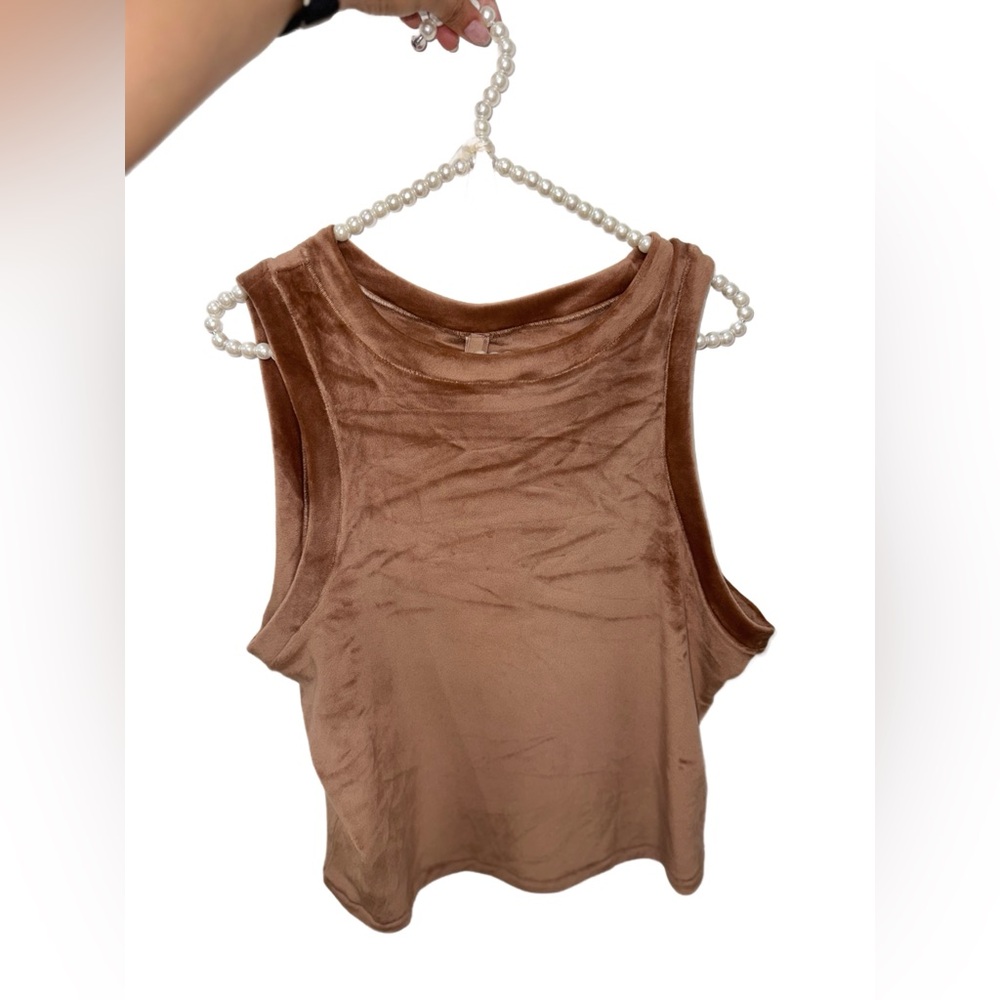 SKIMS SIZE 2X Velour Tank Sienna Sleeveless Crewneck Tank Top NWT